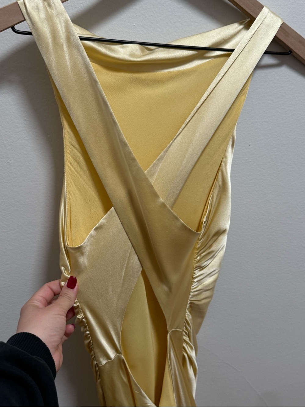 Reformation cassette silk dress blonde butter yellow wedding guest bridesmaid 6 - Picture 6 of 9